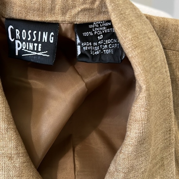 Crossing Pointe NWOT Women’s Short Sleeve Button Down Linen Top Size 10 - Picture 7 of 7